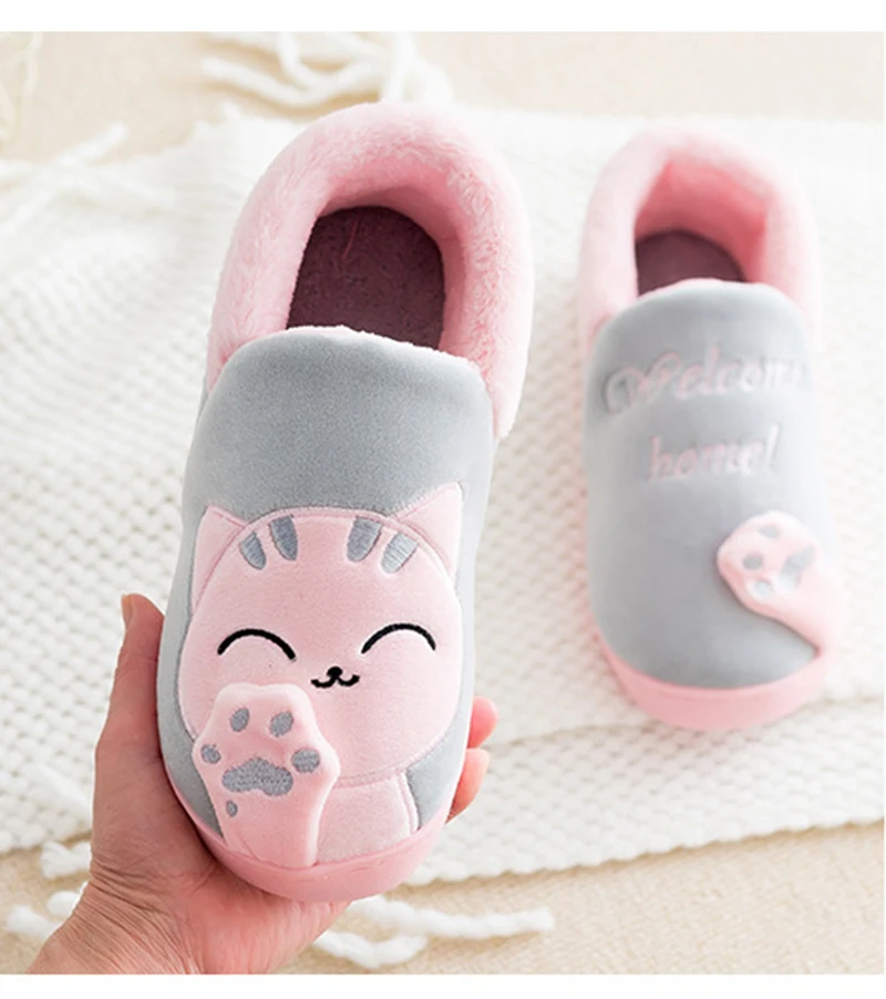 Animal Cat Plush Couple Indoor Slipper Animal Cat Plush Couple Indoor Slipper