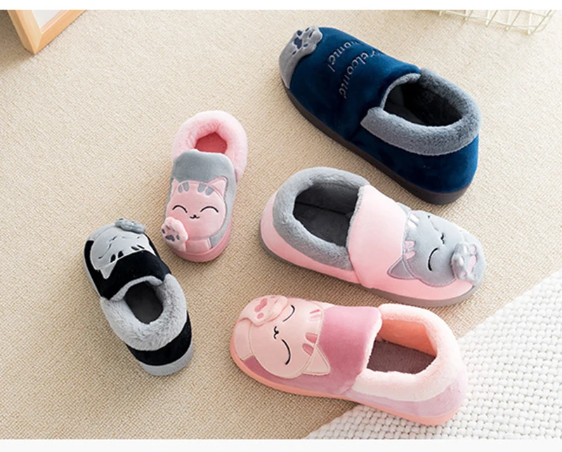Animal Cat Plush Couple Indoor Slipper Animal Cat Plush Couple Indoor Slipper