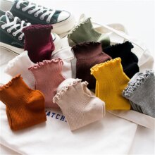 Lace Ruffles Soft Solid Color Sock Lace Ruffles Soft Solid Color Sock
