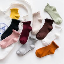 Lace Ruffles Soft Solid Color Sock Lace Ruffles Soft Solid Color Sock