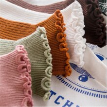 Lace Ruffles Soft Solid Color Sock Lace Ruffles Soft Solid Color Sock