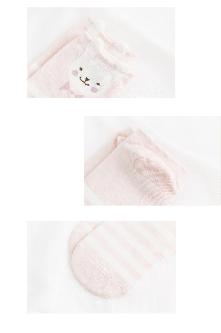 Cute Cat Animal With Red Heart Ankle Socks For Women