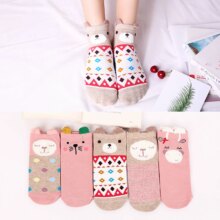 Cute Cat Animal With Red Heart Ankle Socks For Women Cute Cat Animal With Red Heart Ankle Socks For Women