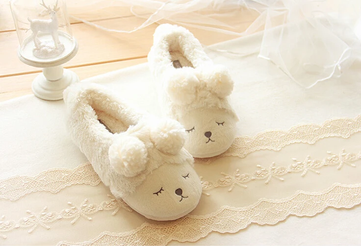 Cute Sheep Animal Plush Indoor Shoes For Women