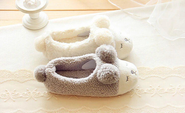 Cute Sheep Animal Plush Indoor Shoes For Women