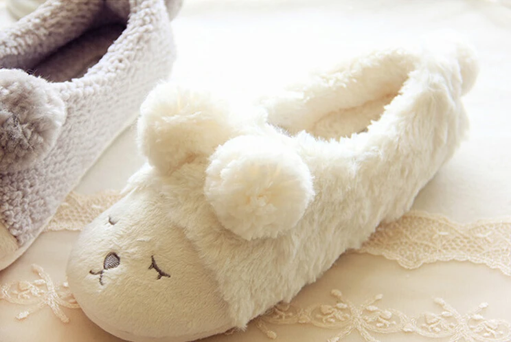 Cute Sheep Animal Plush Indoor Shoes For Women