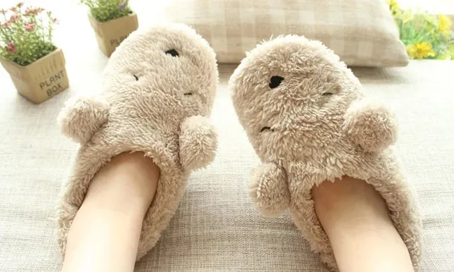Cartoon Bear Indoor Floor Slip Plush Slippers Cartoon Bear Indoor Floor Slip Plush Slippers