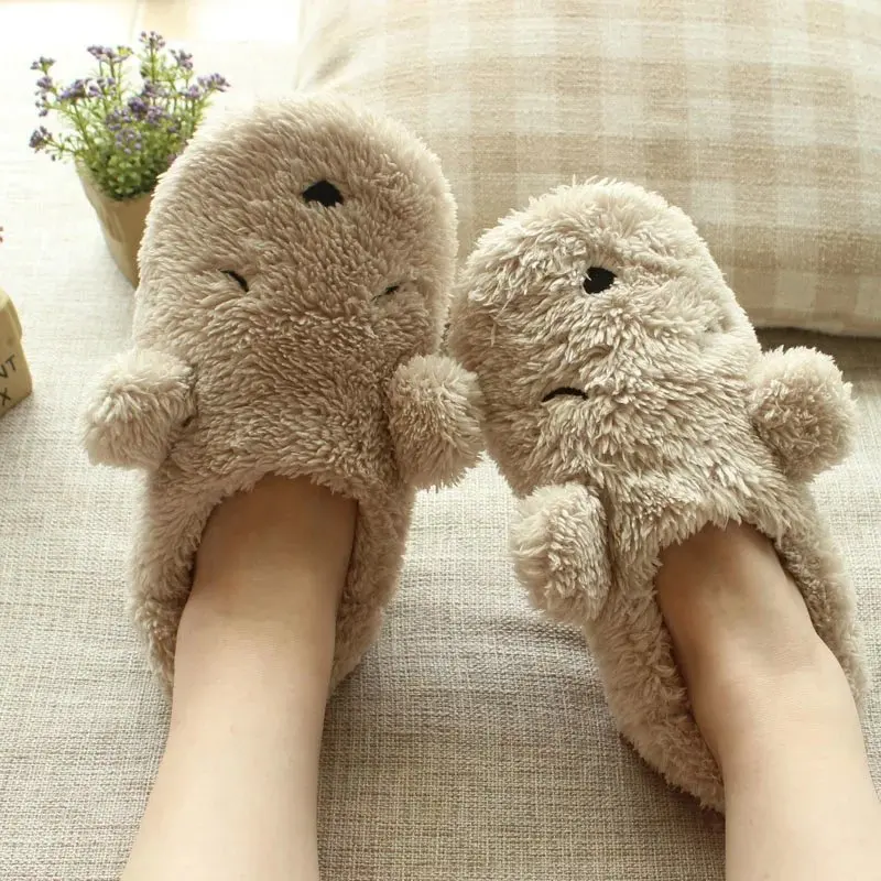 Cartoon Bear Indoor Floor Slip Plush Slippers Cartoon Bear Indoor Floor Slip Plush Slippers
