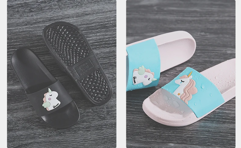 Unicorn Cartoon Flip Flops Non-Slip Soft Home Slippers