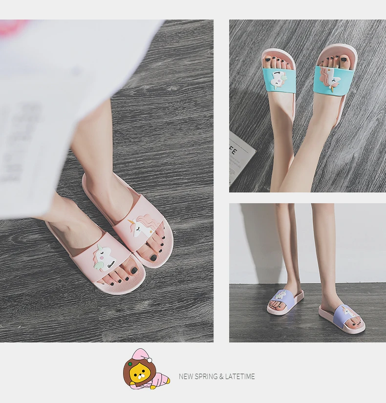 Unicorn Cartoon Flip Flops Non-Slip Soft Home Slippers