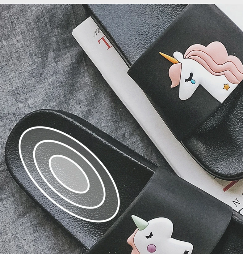 Unicorn Cartoon Flip Flops Non-Slip Soft Home Slippers