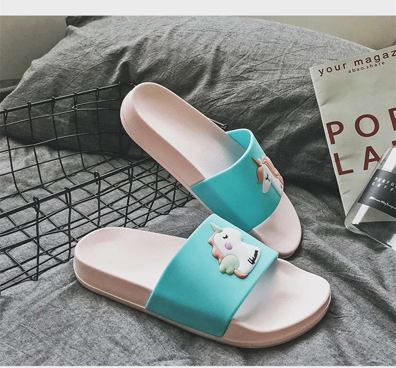 Unicorn Cartoon Flip Flops Non-Slip Soft Home Slippers