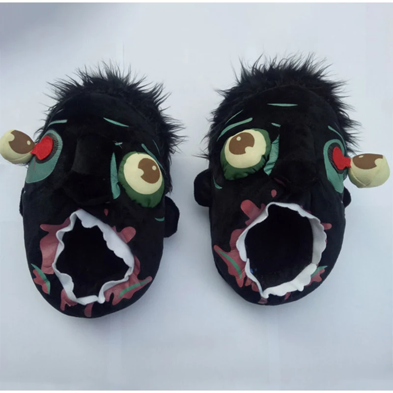 Cartoon Monster Soft Zombie Fur Plush Casual Shoes For Women