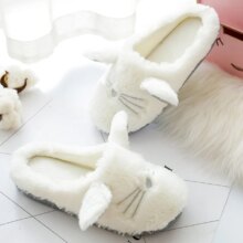 Kawaii Cat Soft Plush Bottom Indoor Slippers Kawaii Cat Soft Plush Bottom Indoor Slippers