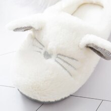 Kawaii Cat Soft Plush Bottom Indoor Slippers Kawaii Cat Soft Plush Bottom Indoor Slippers