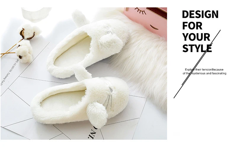 Kawaii Cat Soft Plush Bottom Indoor Slippers