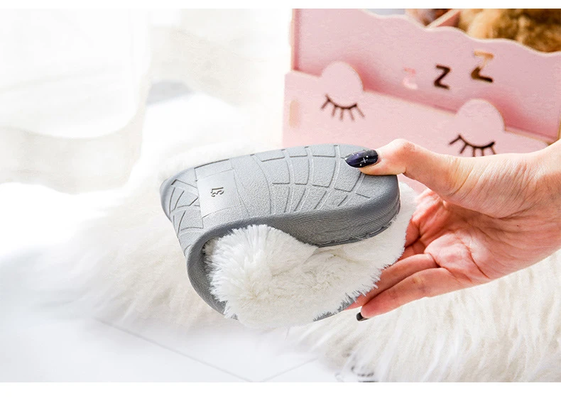Kawaii Cat Soft Plush Bottom Indoor Slippers