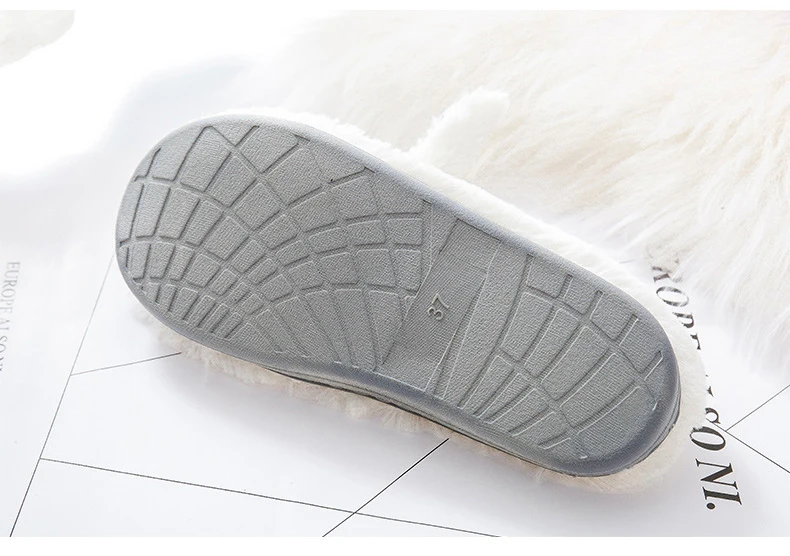 Kawaii Cat Soft Plush Bottom Indoor Slippers