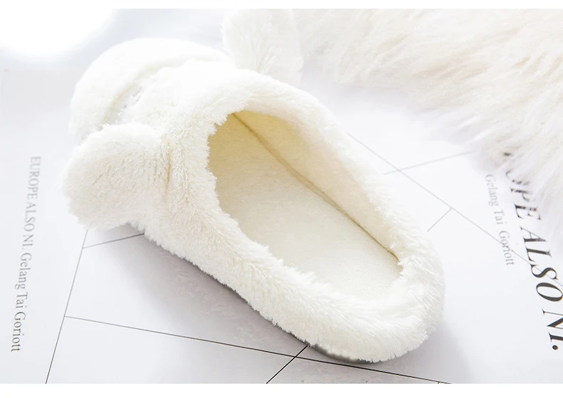 Kawaii Cat Soft Plush Bottom Indoor Slippers