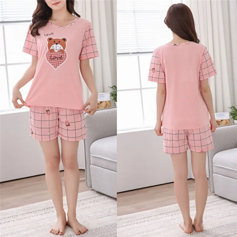 Kawaii Short Sleeve Casual Pajamas Sleepwear