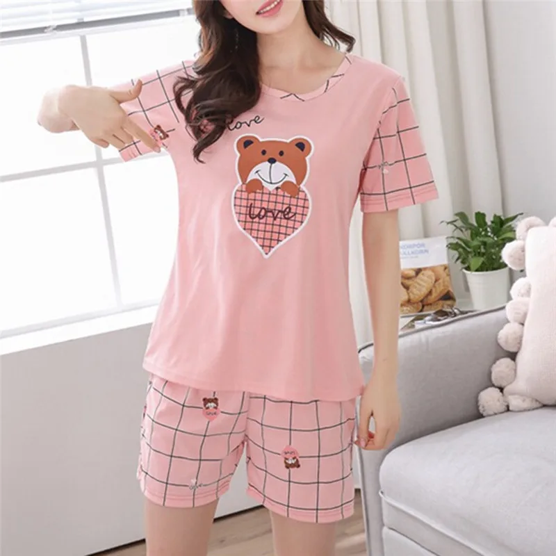 Kawaii Short Sleeve Casual Pajamas Sleepwear