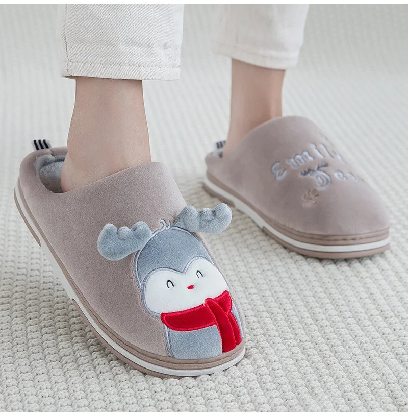 Elk Reindeer Flat Soft Kawaii Slippers
