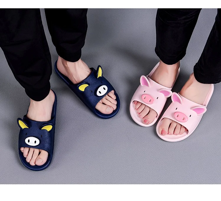 Cartoon Pig Indoor Flat Slippers