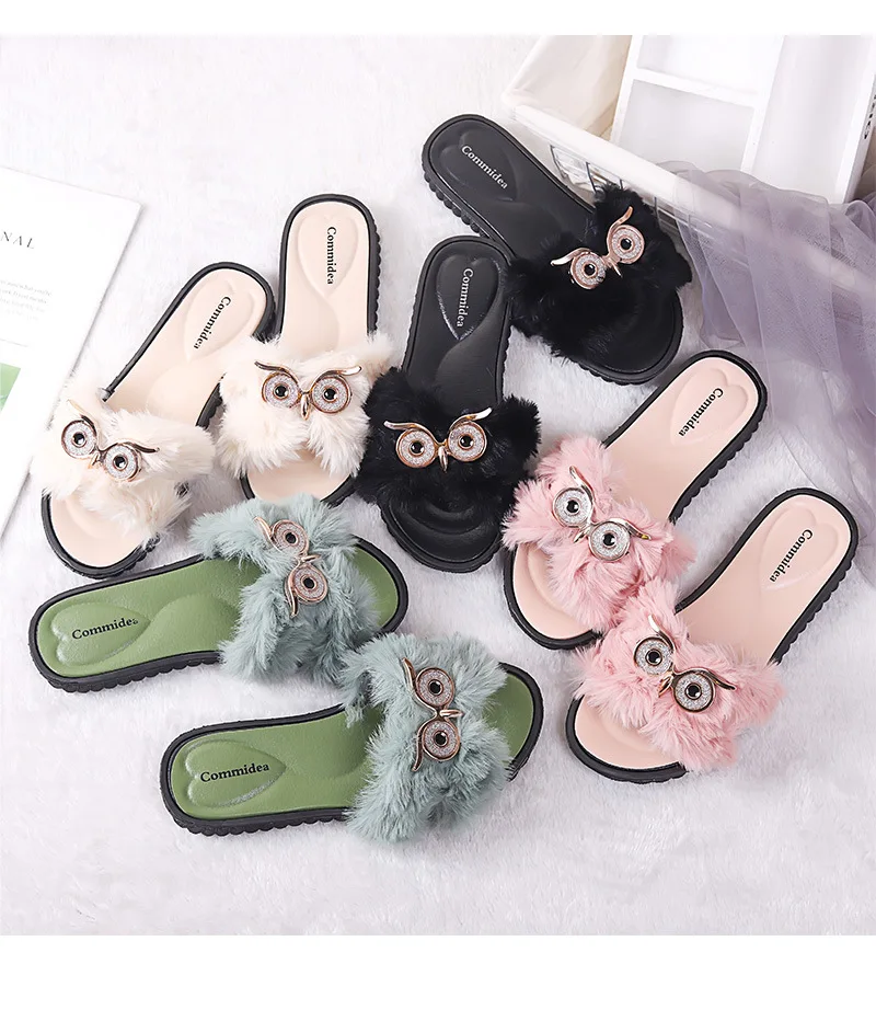 Cartoon Owl Flat Kawaii Slipper