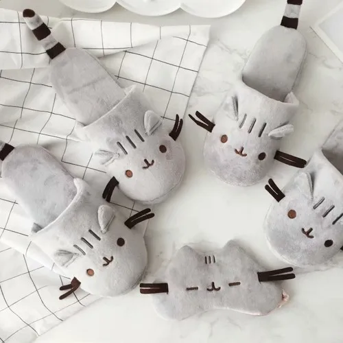 Cat Cartoon Plush Indoor Warm Slippers
