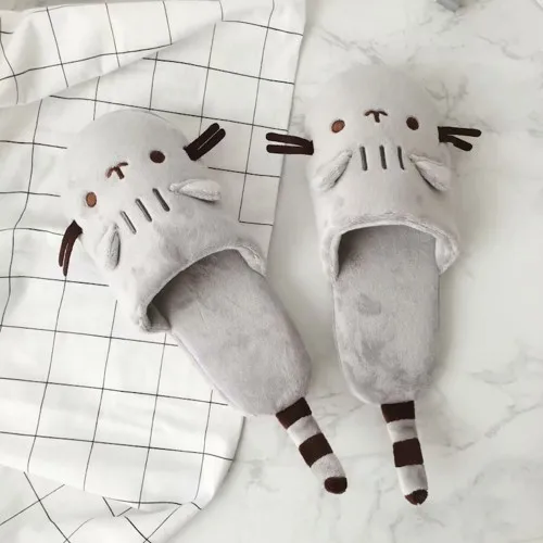 Cat Cartoon Plush Indoor Warm Slippers