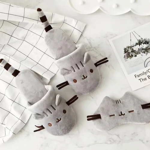 Cat Cartoon Plush Indoor Warm Slippers