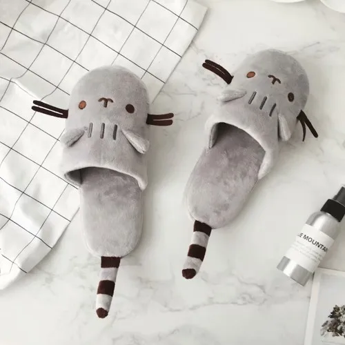 Cat Cartoon Plush Indoor Warm Slippers