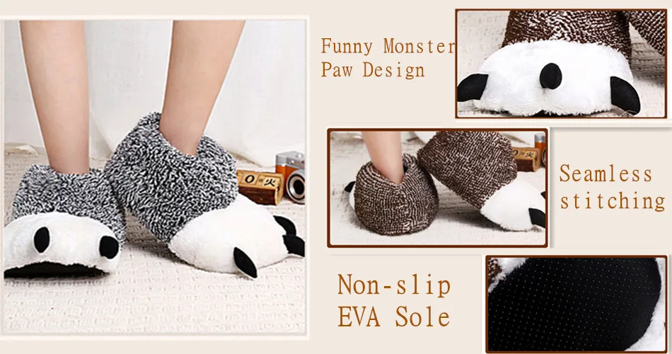 Cute Stitch Indoor Shoes Plush Warm Soft Bottom Slippers For Women