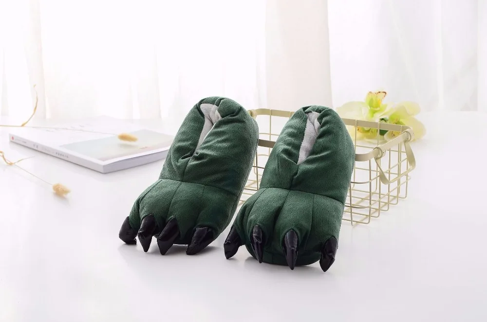 Monster Cartoon Soft Plush Warm Animal Paw Slippers