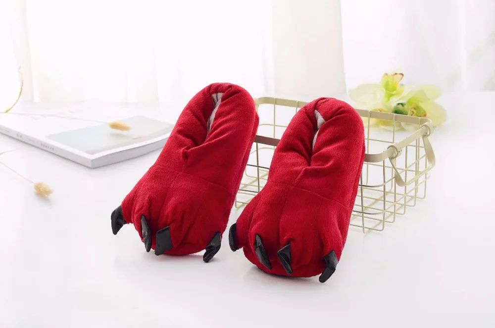 Monster Cartoon Soft Plush Warm Animal Paw Slippers