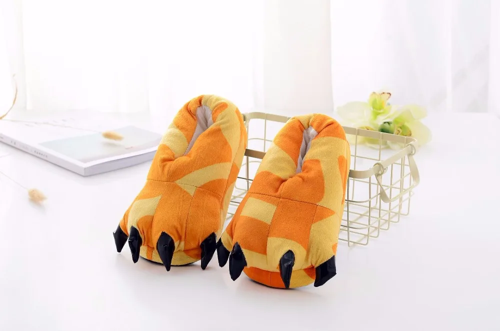 Monster Cartoon Soft Plush Warm Animal Paw Slippers