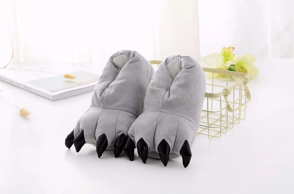 Monster Cartoon Soft Plush Warm Animal Paw Slippers
