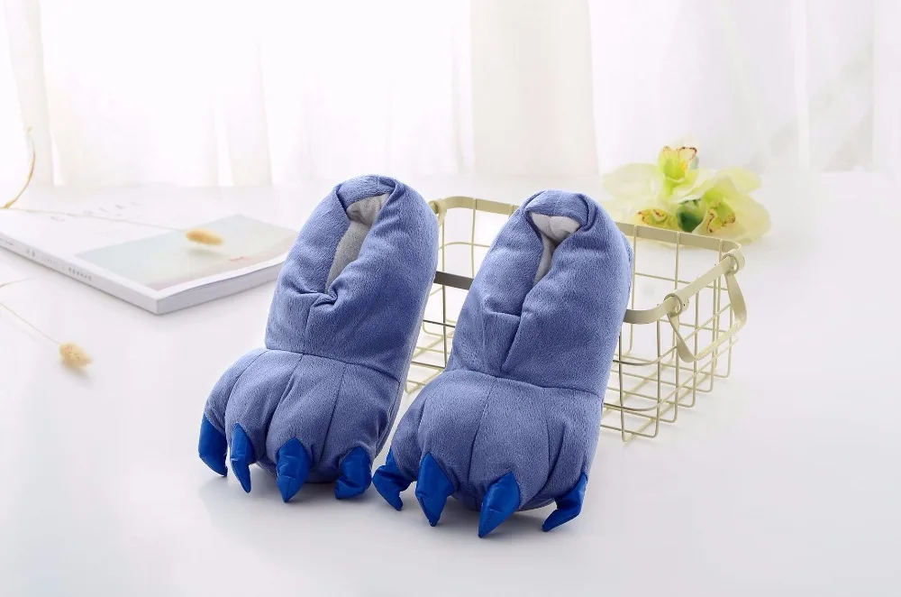 Monster Cartoon Soft Plush Warm Animal Paw Slippers