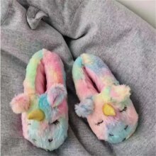 Unicorn Cartoon Casual Warm House Furry Flip Flops Slippers Unicorn Cartoon Casual Warm House Furry Flip Flops Slippers