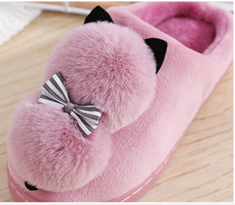 Cartoon Cat Soft Warm Plush Slippers