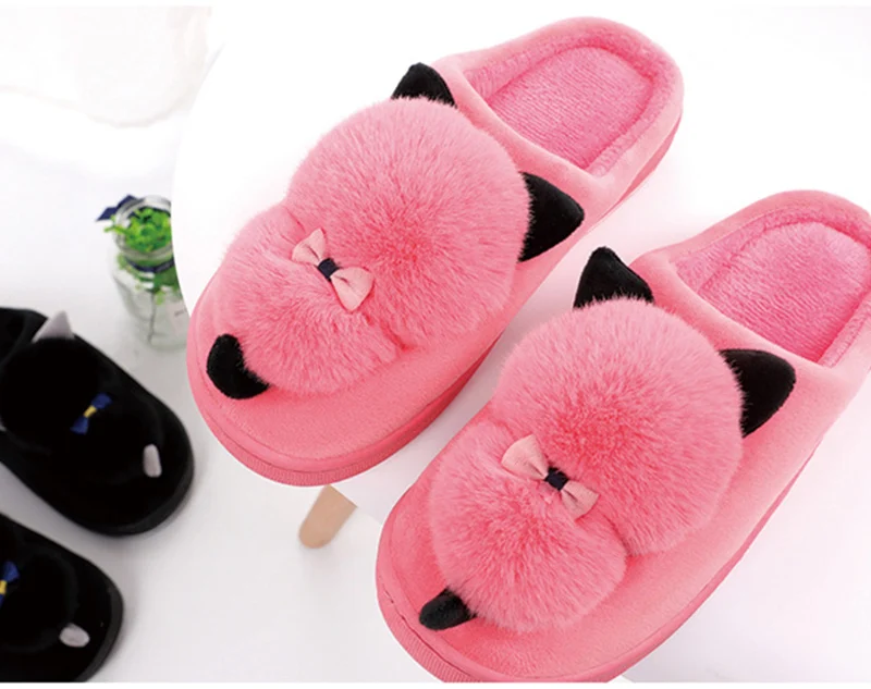 Cartoon Cat Soft Warm Plush Slippers
