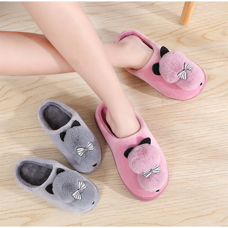 Cartoon Cat Soft Warm Plush Slippers