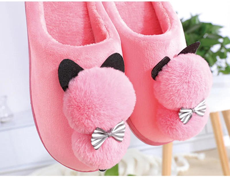 Cartoon Cat Soft Warm Plush Slippers
