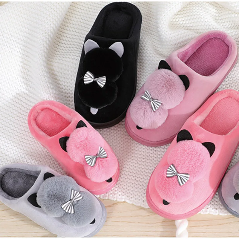 Cartoon Cat Soft Warm Plush Slippers