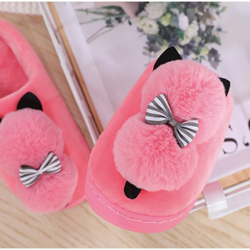 Cartoon Cat Soft Warm Plush Slippers