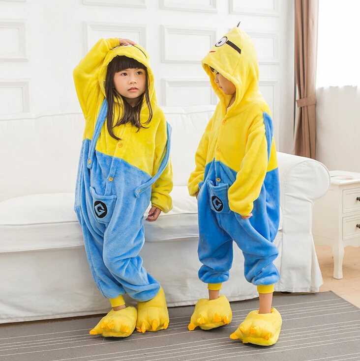 Minion Pajamas Jumpsuits Warm Sleepwear