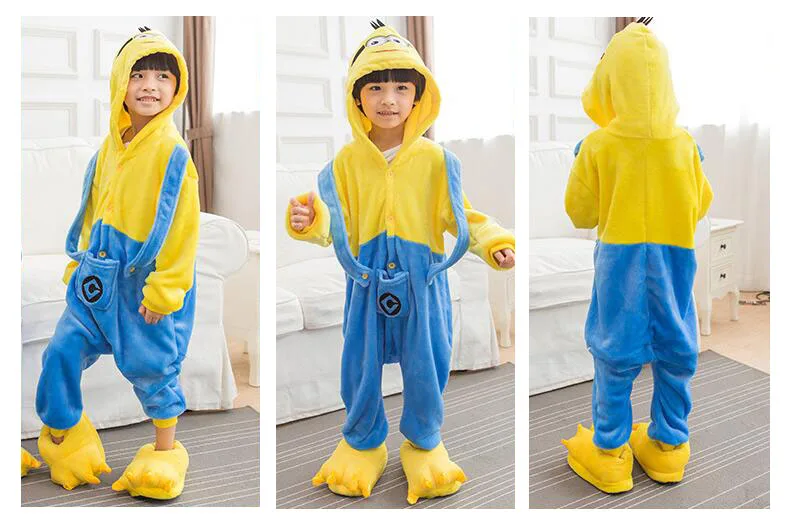Minion Pajamas Jumpsuits Warm Sleepwear
