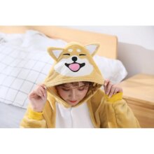 Akita Dog Cartoon Kigurumi Onesie Soft Flannel Suit Akita Dog Cartoon Kigurumi Onesie Soft Flannel Suit