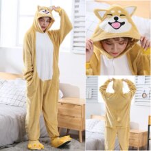 Akita Dog Cartoon Kigurumi Onesie Soft Flannel Suit Akita Dog Cartoon Kigurumi Onesie Soft Flannel Suit