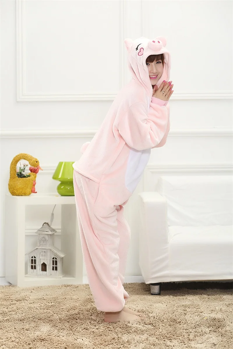 Pink Pig Cartoon Pajama Kigurumi Onesie Sleepwear